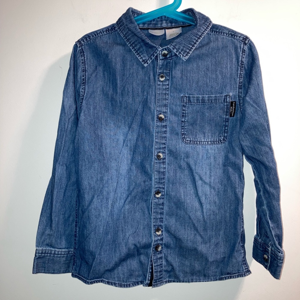 Kardashian Kids denim long sleeve button up